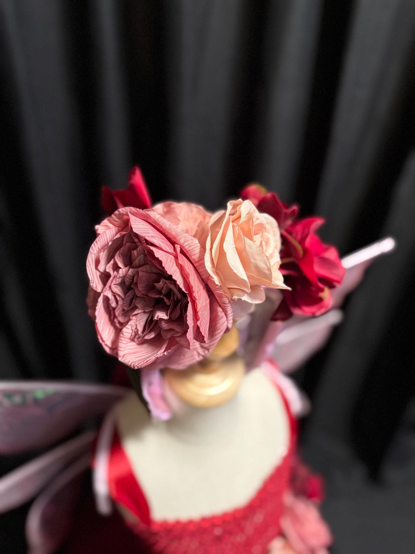 Rosethorn Sprite of the Twilight Garden(CHILD 4-6),Flower Fae,Masquerade, MardiGras,Photoshoot,Fantasy,LARP,RenFaire,FairyCore,Costume
