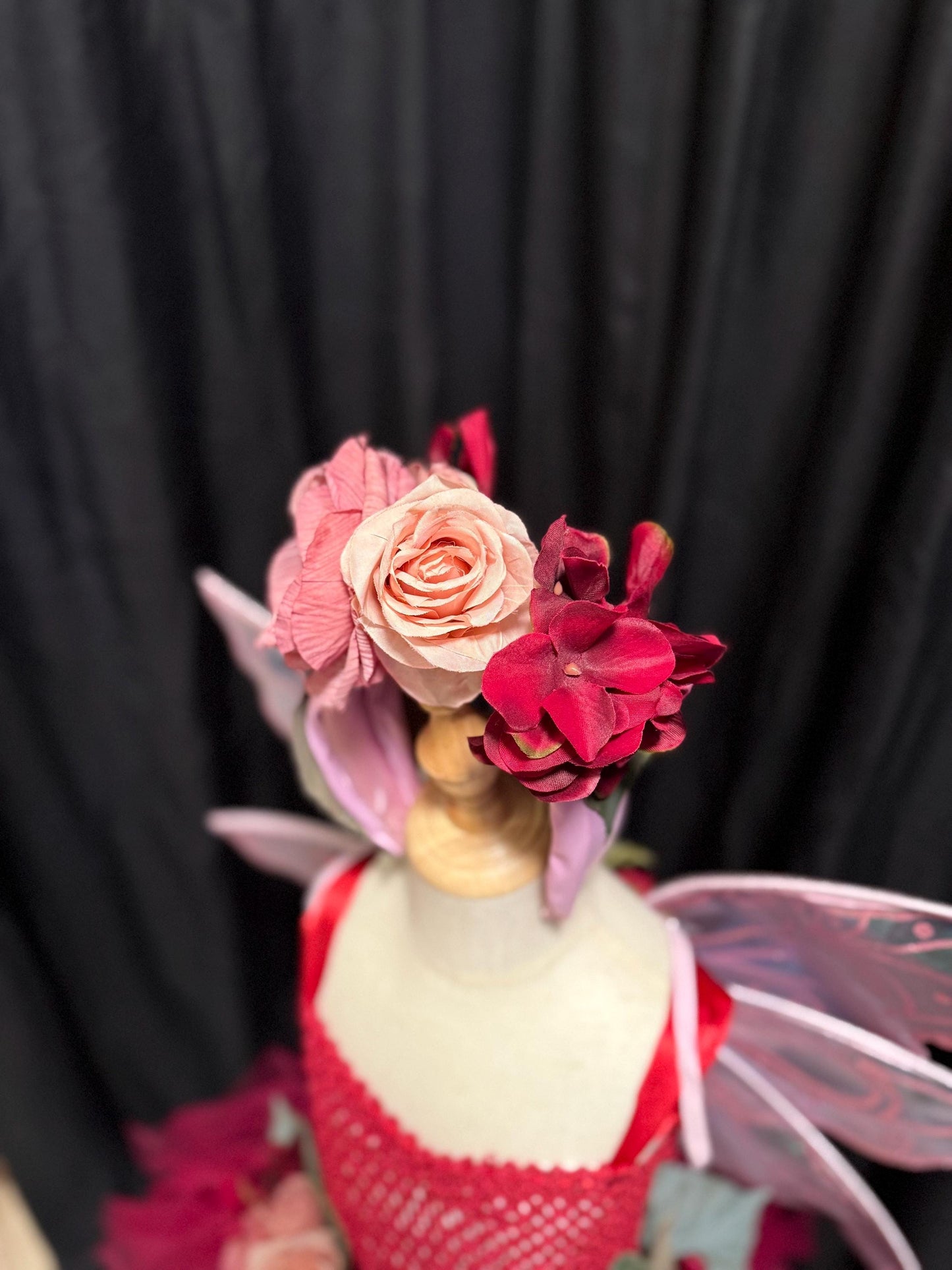 Rosethorn Sprite of the Twilight Garden(CHILD 4-6),Flower Fae,Masquerade, MardiGras,Photoshoot,Fantasy,LARP,RenFaire,FairyCore,Costume