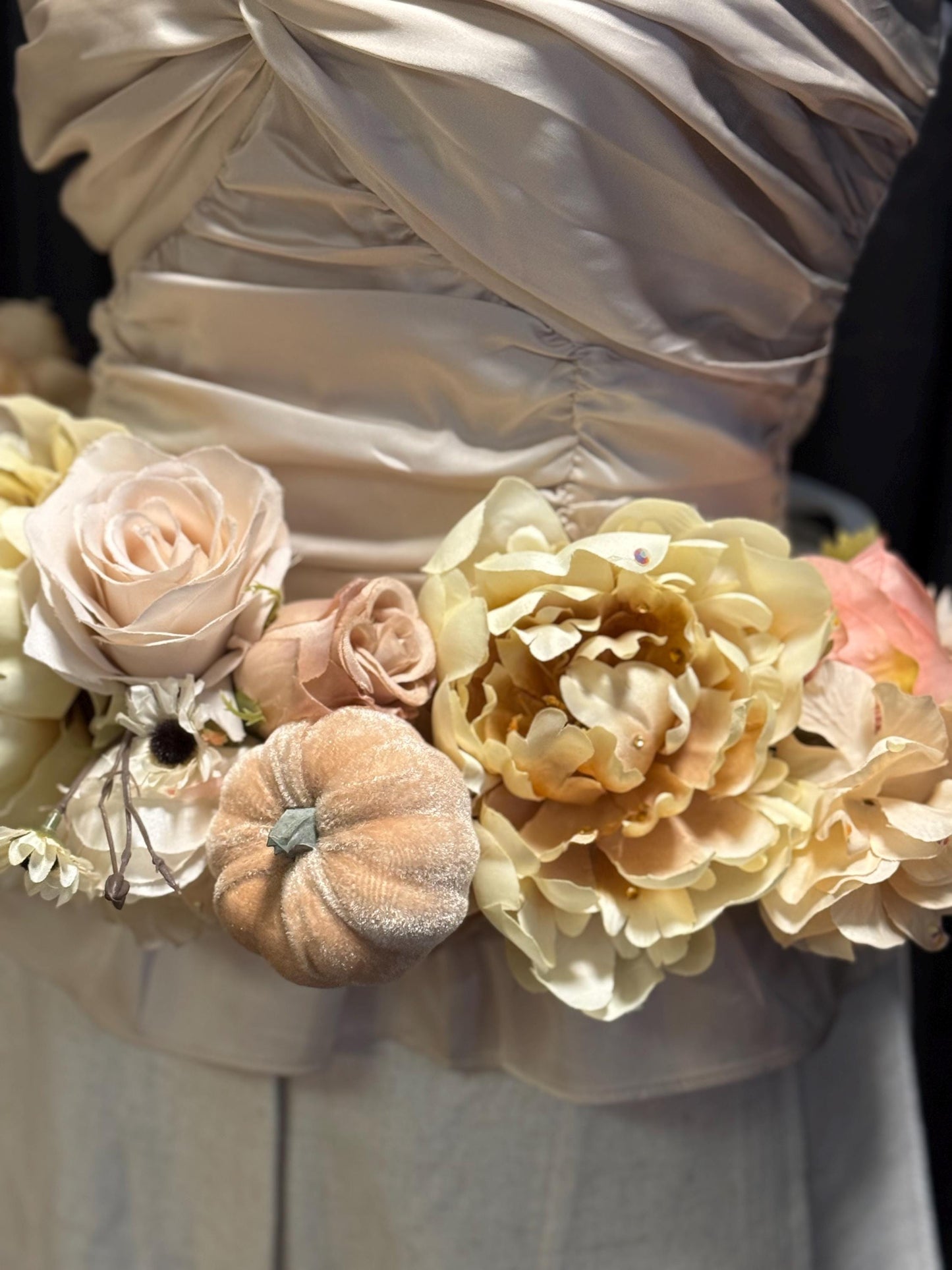 Cream with My Coffee — LUX Garland Duet,Head & Hip Floral Garlands,Flower Crown,Fairy-core,Renaissance Faire,Special Occasion Photoshoot