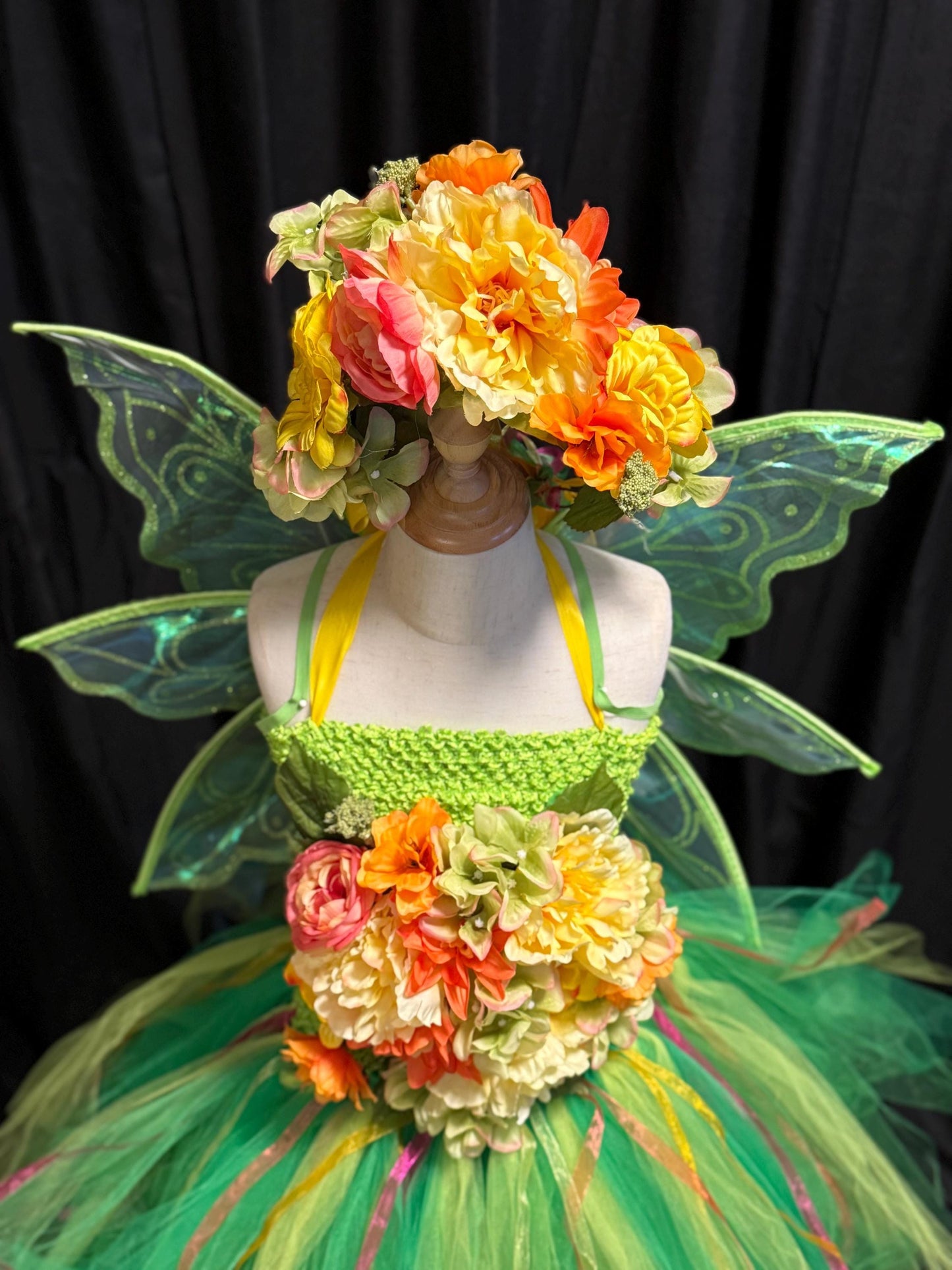 Sunbeam Nymph of the Summer Glade, (CHILD 6-8),Flower Fae,Masquerade,MardiGras, Photoshoot,Fantasy,LARP,RenFaire,FairyCore,Costume