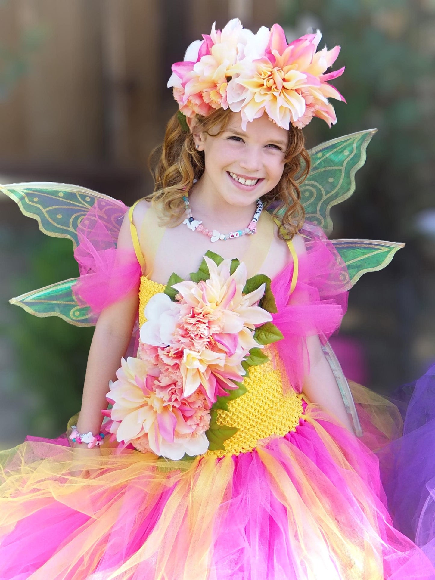 Golden Petal Pixie of the Blossom Grove,(CHILD 6-8),Flower Fae,Masquerade,MardiGras, Photoshoot,Fantasy,LARP,RenFaire,FairyCore,Costume