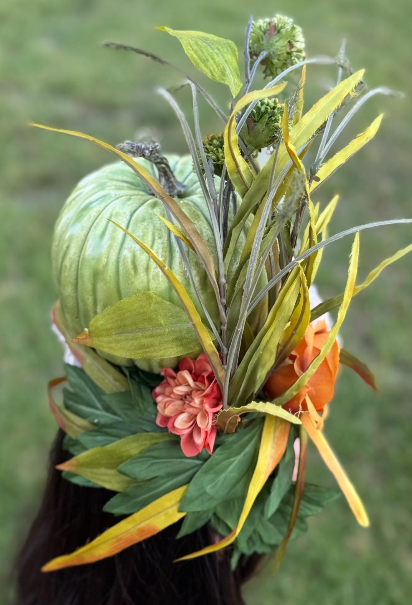 Pumpkin Pixie Fascinator, Flower Tiara,Flower Crown,Elven Princess Headpiece,Fairy-core, Renaissance Faire, Special Occasion Photoshoot