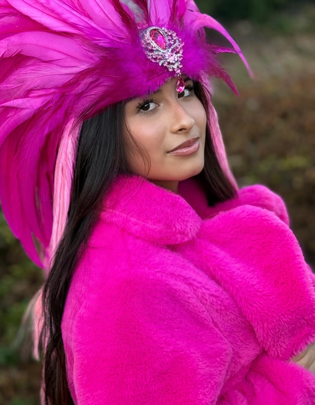 Pink Unicorn Fascinator,Feather Tiara,Feather Crown,Unicorn Princess Headpiece,Fairy-core,Renaissance Faire,Pride Day,Fantasy Photoshoot