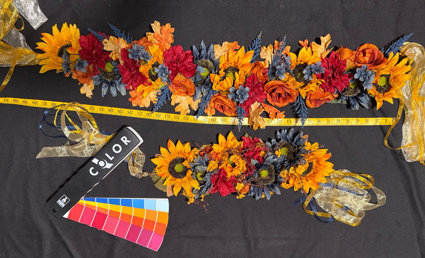 Harvest Muse Ensemble – Midnight Sun LUX Garland Duet | Head & Hip Floral Garlands, Flower Crown, Ren Faire, Special Occasion Photoshoot