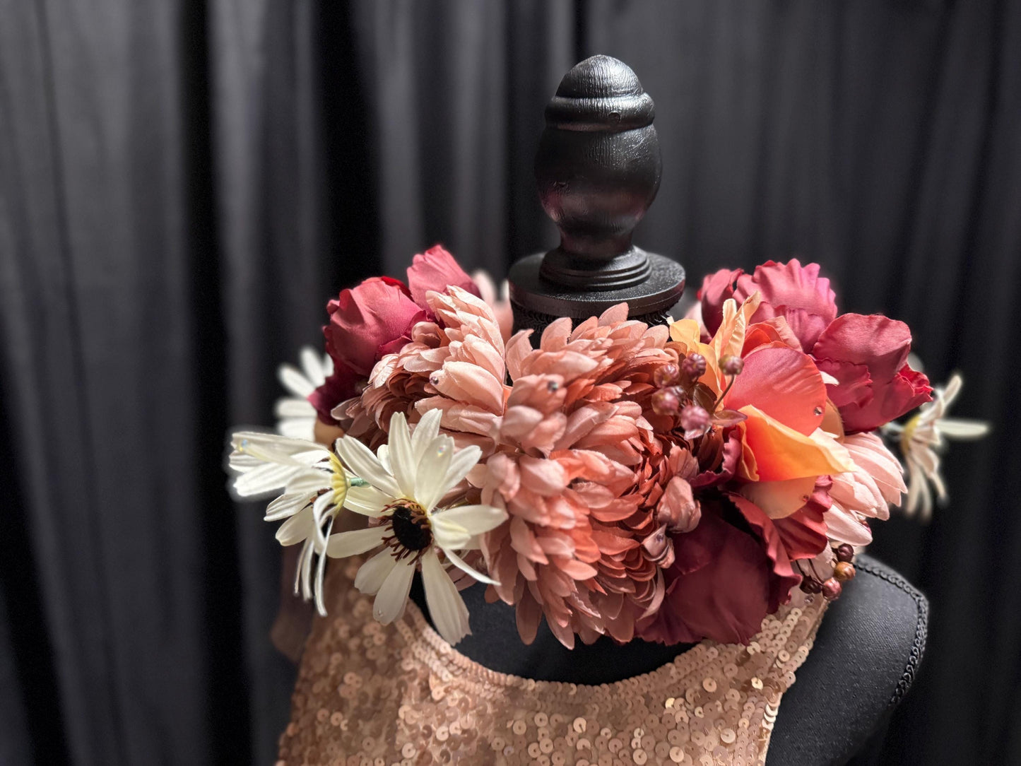 Harvest Muse Ensemble – Blush Beauty LUX Garland Duet | Head & Hip Floral Garlands, Flower Crown, Ren Faire, Special Occasion Photoshoot