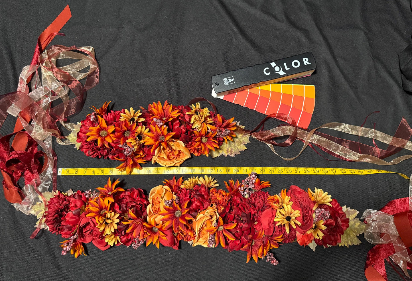 Harvest Muse Ensemble – Merlot Melody LUX Garland Duet | Head & Hip Floral Garlands, Flower Crown, Ren Faire, Special Occasion Photoshoot