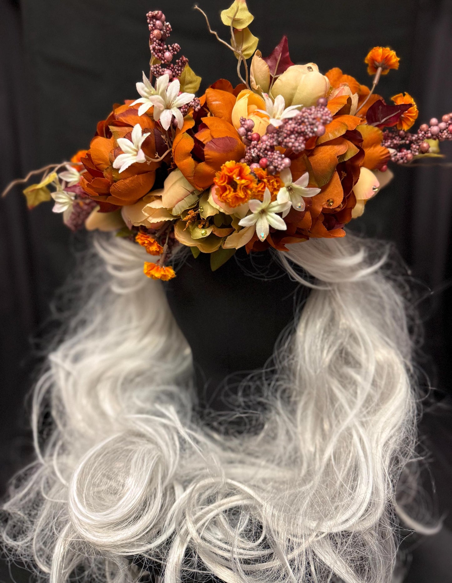 Harvest Muse Ensemble – Coco Spice LUX Garland Duet | Head & Hip Floral Garlands, Flower Crown, Ren Faire, Special Occasion Photoshoot