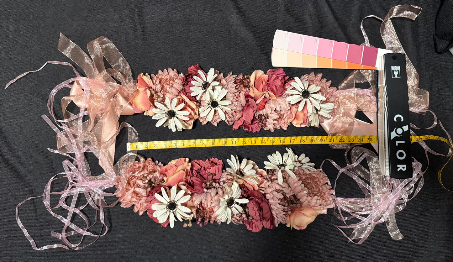 Harvest Muse Ensemble – Blush Beauty LUX Garland Duet | Head & Hip Floral Garlands, Flower Crown, Ren Faire, Special Occasion Photoshoot
