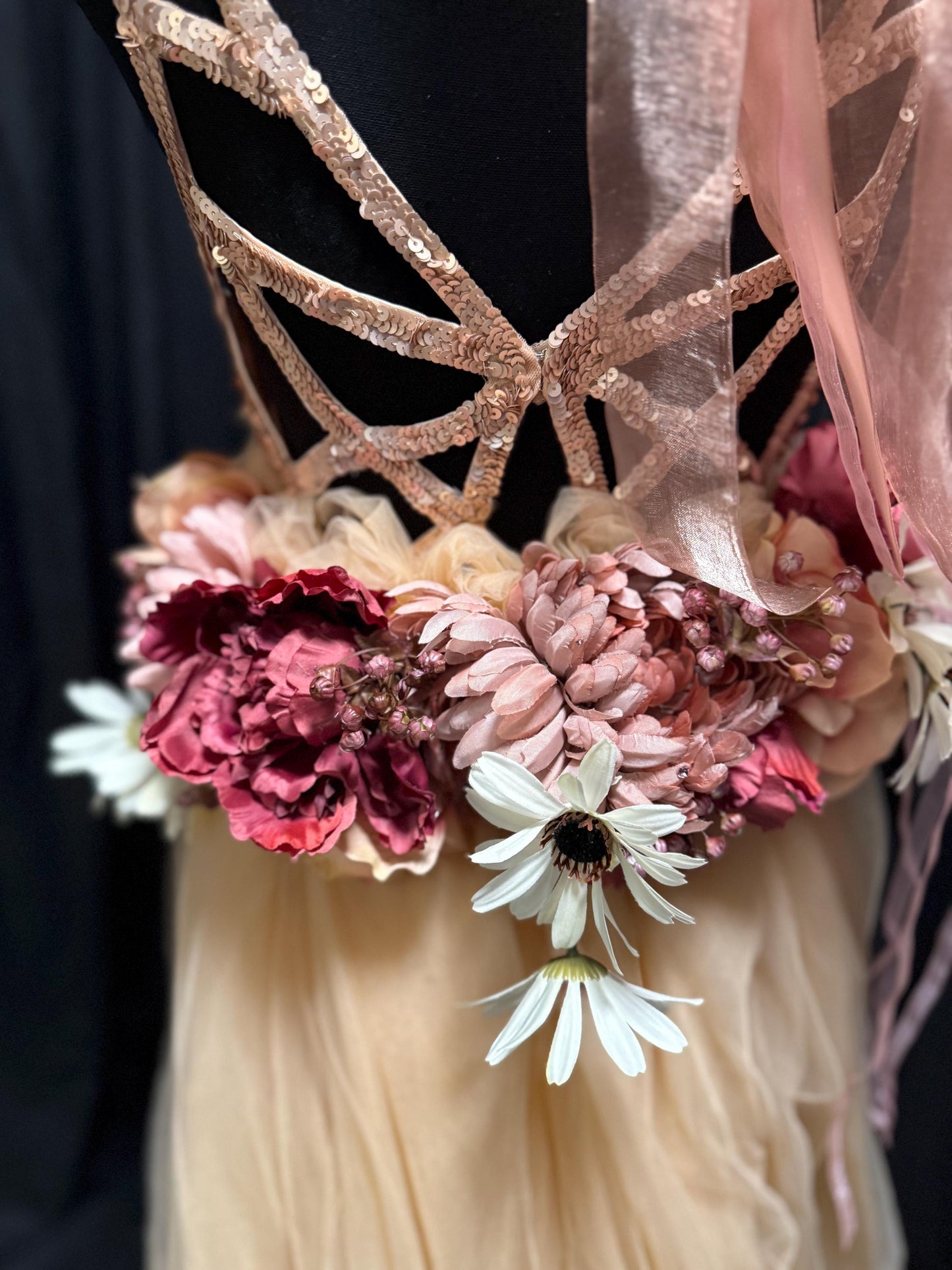 Harvest Muse Ensemble – Blush Beauty LUX Garland Duet | Head & Hip Floral Garlands, Flower Crown, Ren Faire, Special Occasion Photoshoot