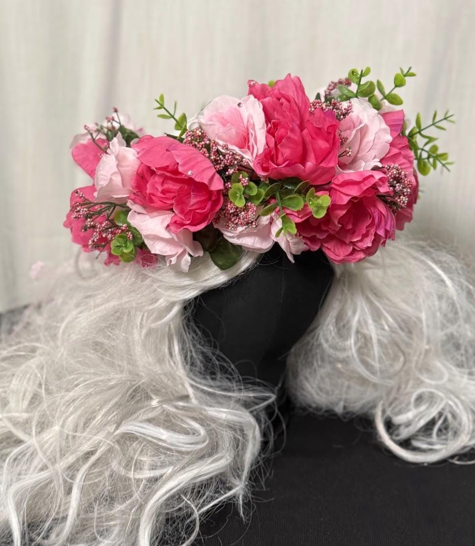 All Flushed Floral Garland | Tiara, Flower Crown, Elven Headpiece, Fairy-core, Ren Faire, Special Occasion Photoshoot