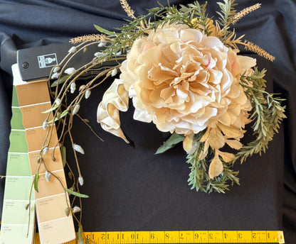 Cream Cascade Fascinator, Ivory Floral Crown Headpiece, Neutral Flower Crown Fascinator, Wedding Headpiece, Bridal Fascinator, Garden Crown