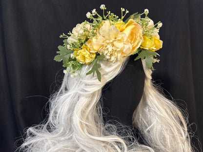English Garden Rose Floral Garland | Flower Tiara, Flower Crown, Elven Princess, Fairy-core, Ren Faire, Special Occasion Photoshoot