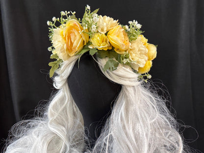 English Garden Rose Floral Garland | Flower Tiara, Flower Crown, Elven Princess, Fairy-core, Ren Faire, Special Occasion Photoshoot