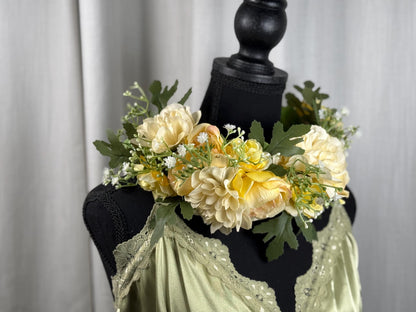 English Garden Rose Floral Garland | Flower Tiara, Flower Crown, Elven Princess, Fairy-core, Ren Faire, Special Occasion Photoshoot