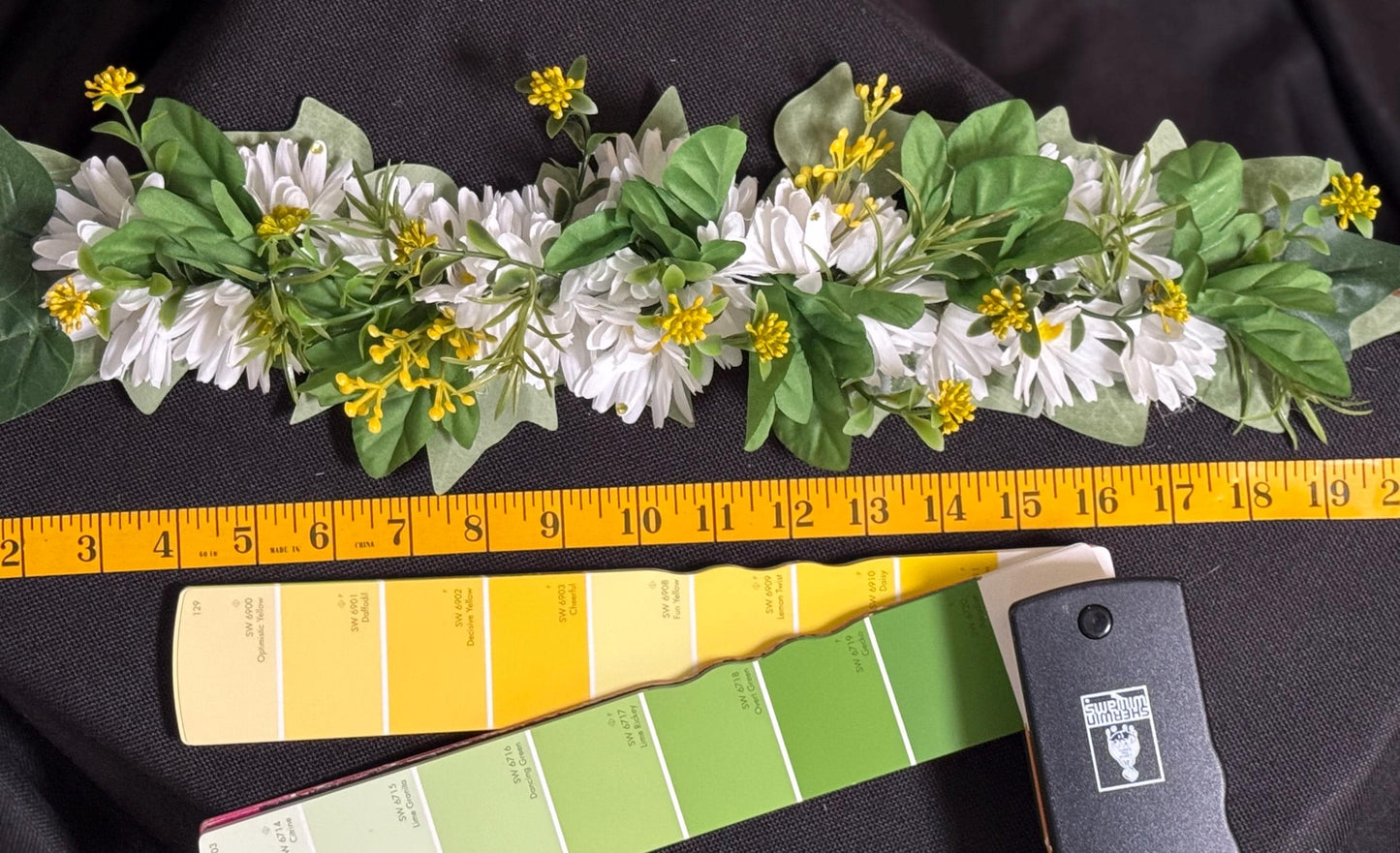 Daisy Duke Floral Garland,Flower Tiara,Flower Crown,Elven Princess,Fairy-core,Renaissance Faire,Special Occasion Photoshoot,White | Yellow