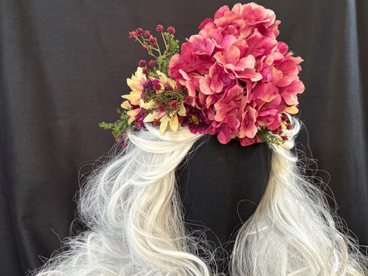 Purple Sky Floral Garland,Flower Tiara,Flower Crown,Elven Princess Headpiece,Fairy-core,Renaissance Faire,Special Occasion Photoshoot,Purple