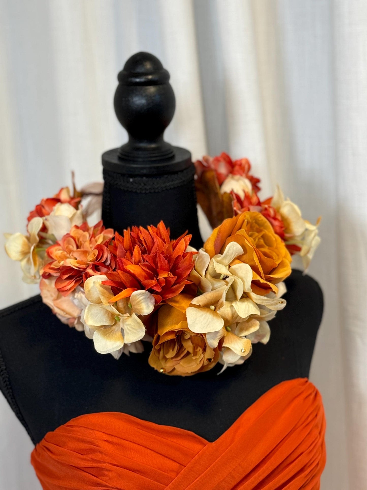 Spiced Rum Floral Garland,Flower Tiara,Flower Crown,Elven Princess Headpiece,Fairy-core,Renaissance Faire,Special Occasion Photoshoot