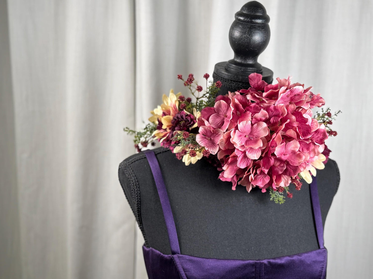 Purple Sky Floral Garland,Flower Tiara,Flower Crown,Elven Princess Headpiece,Fairy-core,Renaissance Faire,Special Occasion Photoshoot,Purple