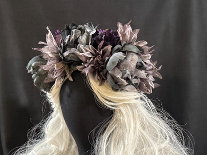 Smoke & Mirrors Floral Garland | Flower Tiara, Flower Crown, Elven Princess Headpiece, Fairy-core, Ren Faire, Special Occasion Photoshoot