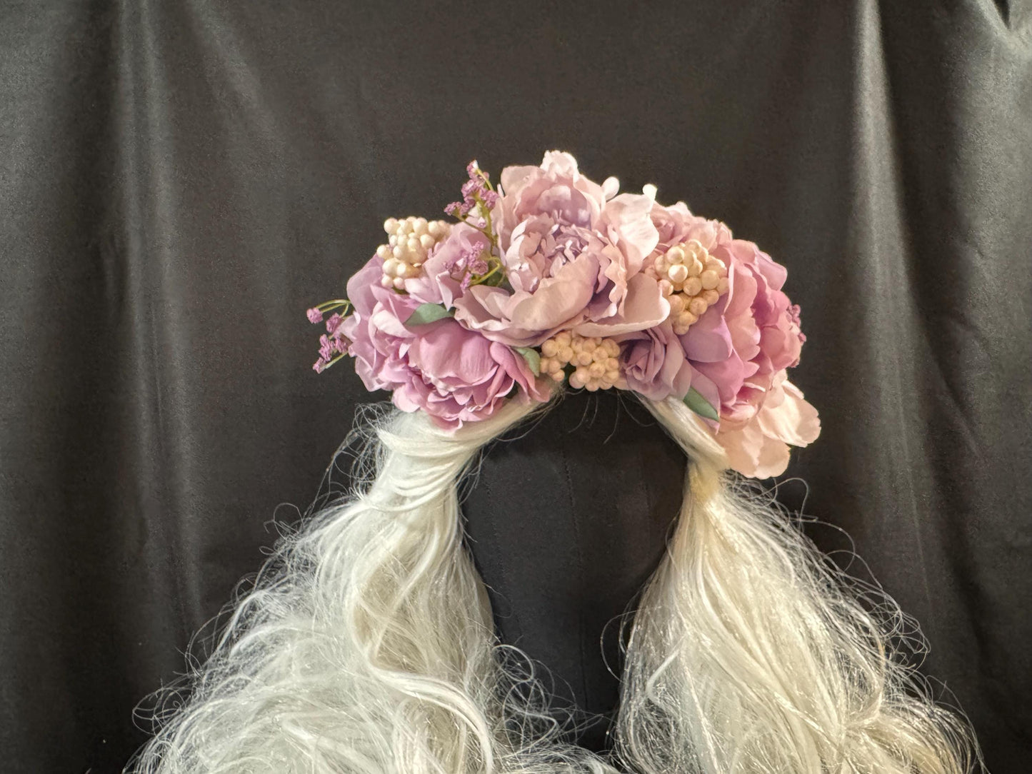 Purple Haze Floral Garland,Flower Tiara,Flower Crown,Elven Princess Headpiece,Fairy-core,Renaissance Faire,Special Occasion Photoshoot