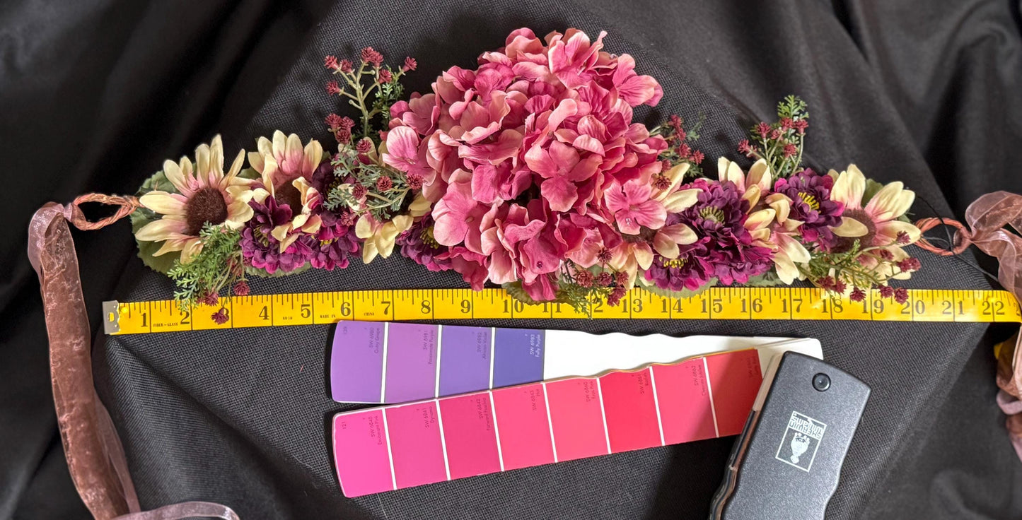Purple Sky Floral Garland,Flower Tiara,Flower Crown,Elven Princess Headpiece,Fairy-core,Renaissance Faire,Special Occasion Photoshoot,Purple