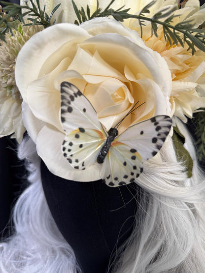 Pumpkin Dream Fascinator | Flower Tiara, Flower Crown, Elven Princess, Fairy-core, Ren Faire, Harvest Festival, Special Occasion Photoshoot