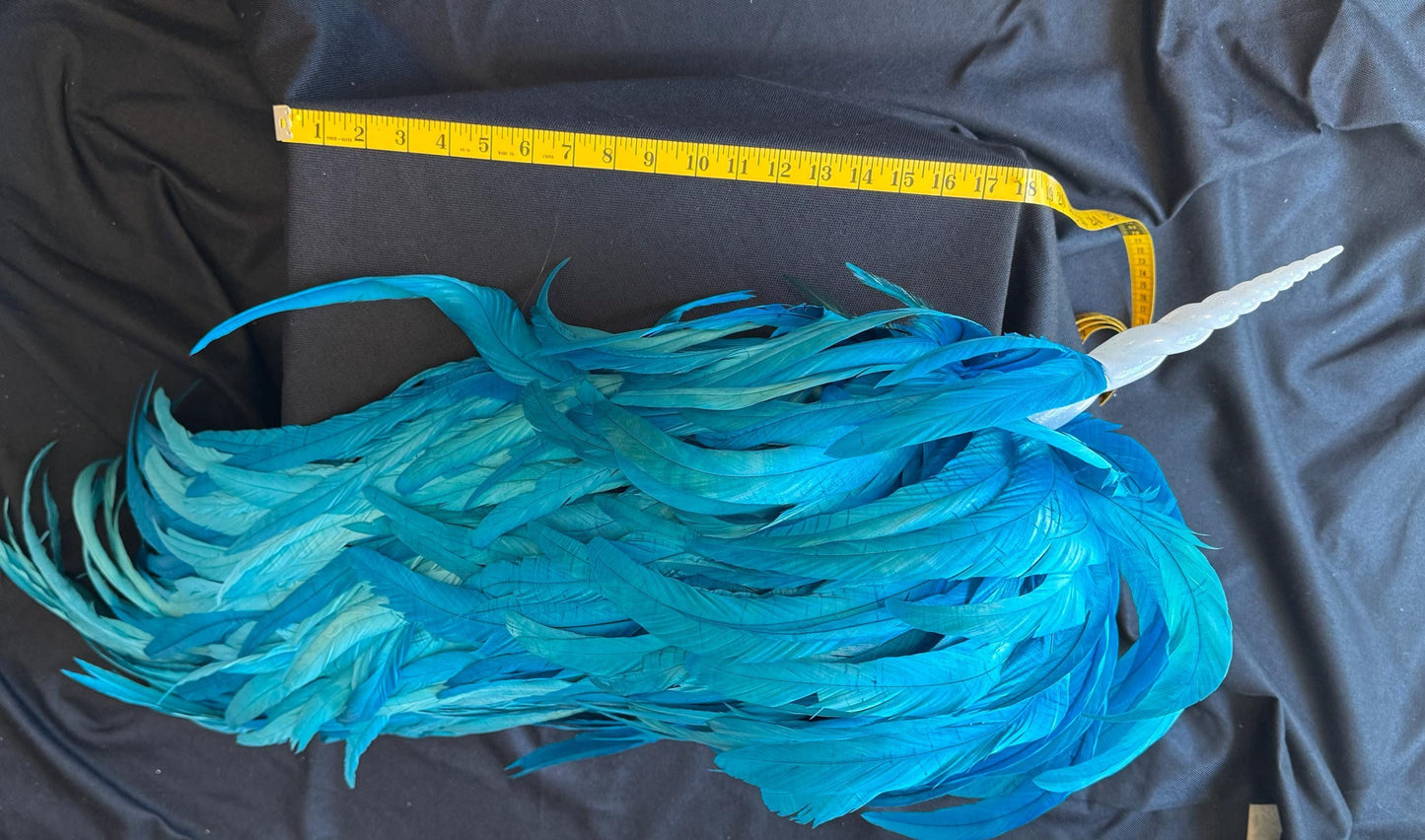 Blue Unicorn Fascinator,Feather Tiara,Feather Crown,Unicorn Princess Headpiece,Fairy-core,Renaissance Faire,Pride Day,Fantasy Photoshoot