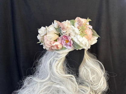 Pastel Pixie Floral Garland | Flower Tiara, Flower Crown, Elven Princess Headpiece, Fairy-core, Ren Faire, Special Occasion Photoshoot