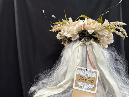 Cream Dream Floral Halo | Flower Tiara, Flower Crown, Elven Princess Headpiece, Fairy-core, Ren Faire, Special Occasion Photoshoot