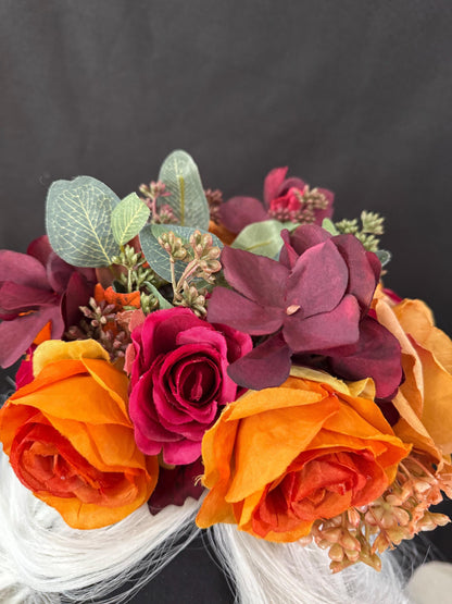 Harvest Sunset Floral Halo Headdress, Autumn Flower Crown, Fall Crown, Fairy Crown, Cherub Halo, Ren Faire Headpiece, Photoshoot Prop