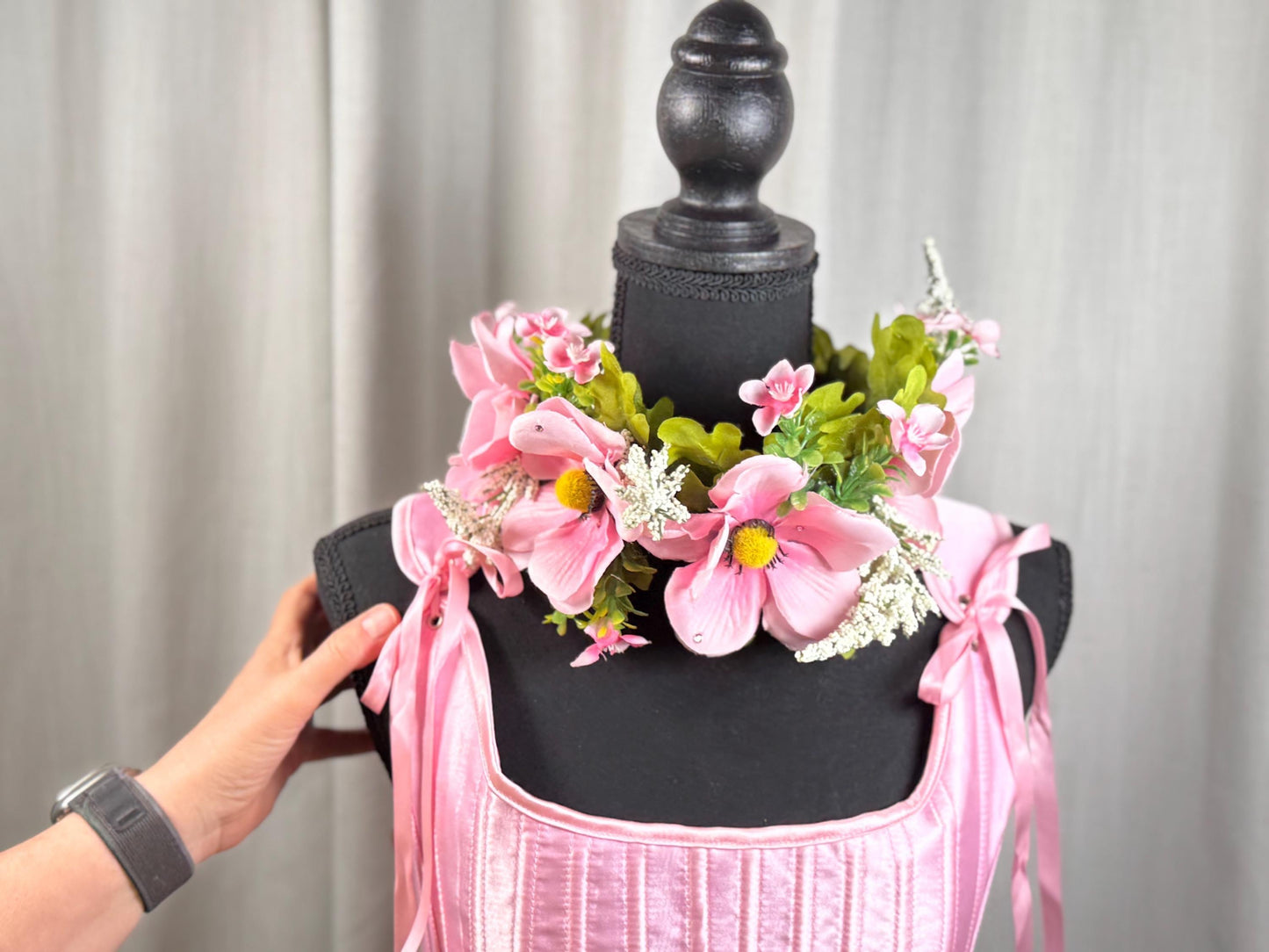Pretty in Pink Floral Garland, Flower Tiara,Flower Crown,Elven Princess Headpiece,Fairy-core,Renaissance Faire,Special Occasion Photoshoot
