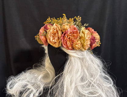 Vintage Mauve Floral Garland | Flower Tiara, Flower Crown, Elven Princess Headpiece, Fairy-core, Ren Faire,Special Occasion Photoshoot