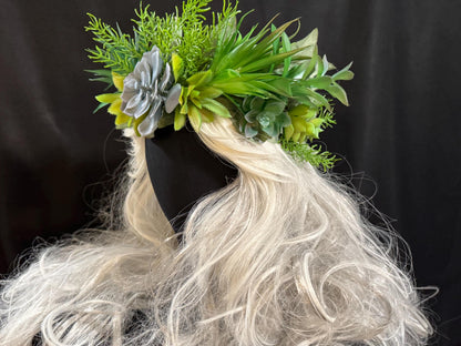 Enduring Beauty Succulent Garland | Flower Tiara,Flower Crown,Elven Princess Headpiece, Fairy-core, Ren Faire, Special Occasion Photoshoot