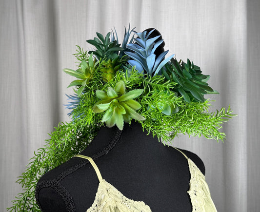 Succulent Siren Floral Halo,Flower Tiara,Flower Crown,Elven Princess Headpiece,Fairy-core,Renaissance Faire,Special Occasion Photoshoot