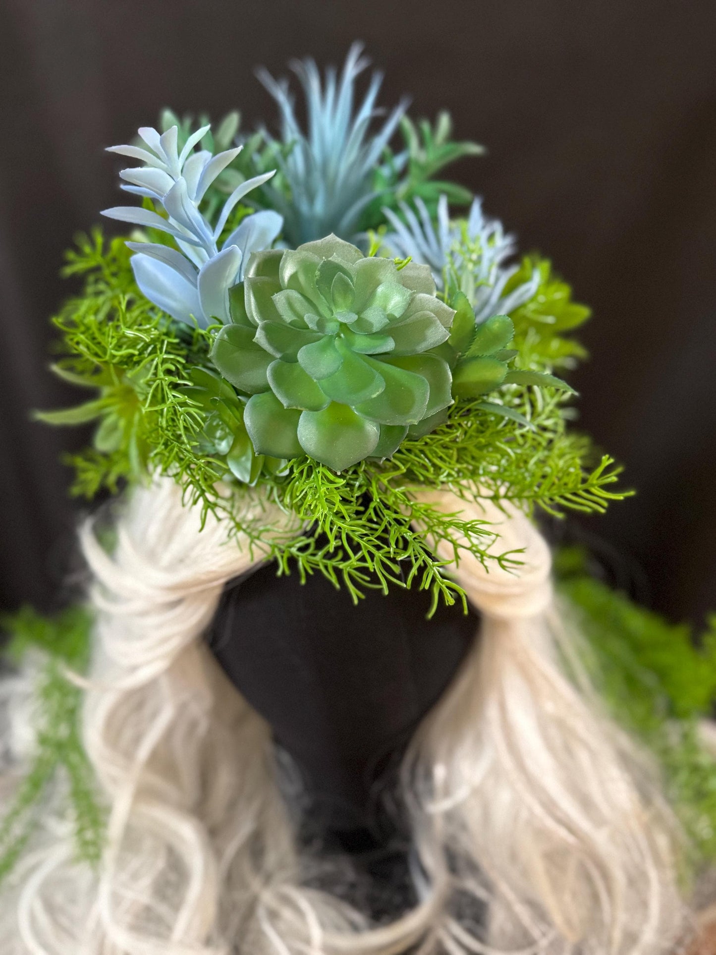 Succulent Siren Floral Halo,Flower Tiara,Flower Crown,Elven Princess Headpiece,Fairy-core,Renaissance Faire,Special Occasion Photoshoot