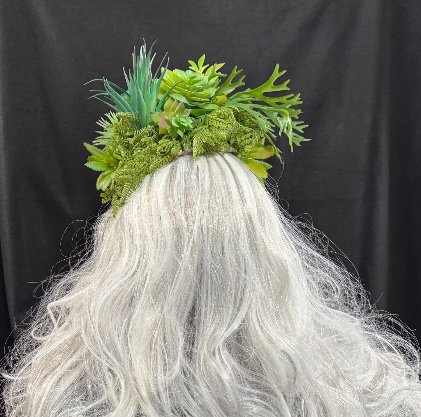 Secret Snail Trail Fascinator, Woodland Fairy Crown, Moss Green Headpiece, Cottagecore Hat, Fantasy Forest Crown, Whimsical Nature Headpiece