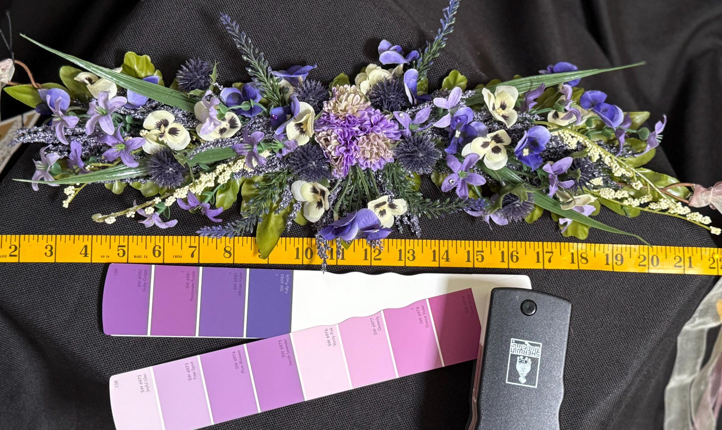 Pansy Pixie Floral Garland,Flower Tiara,Flower Crown,Elven Princess Headpiece,Fairy-core,Renaissance Faire,Special Occasion Photoshoot