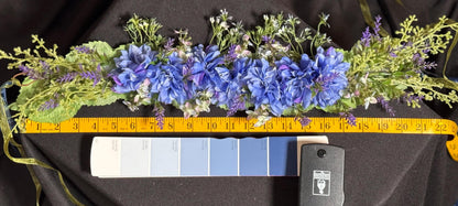 Dahlia Day Floral Garland | Flower Tiara, Flower Crown, Elven Princess Headpiece, Fairy-core, Ren Faire, Special Occasion Photoshoot,Blue
