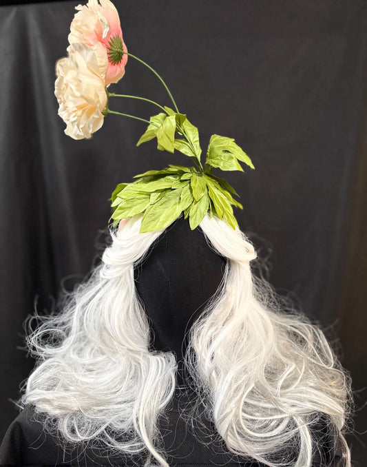 Fancy Floral Fascinator,Flower Tiara,Flower Crown,Elven Princess Headpiece,Fairy-core,Renaissance Faire,Special Occasion Photoshoot