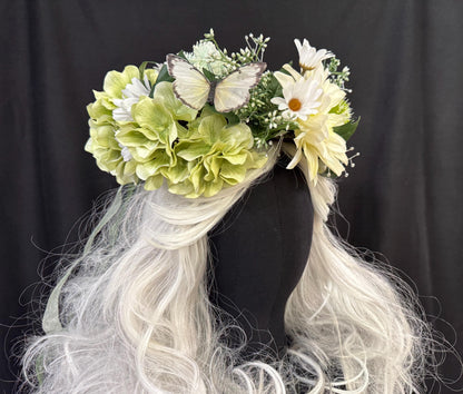 Spring Fling Floral Halo Headdress, Spring Flower Crown, Daisy Crown, Fairy Crown, Cherub Halo, Festival Headpiece, Photoshoot Prop