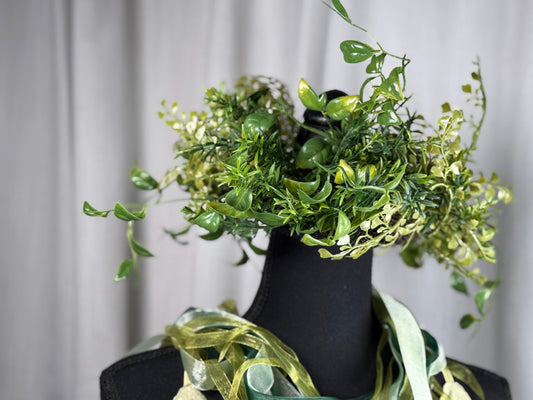 Spring Greens Floral Halo,Flower Tiara,Flower Crown,Elven Princess Headpiece,Fairy-core,Renaissance Faire,Special Occasion Photoshoot