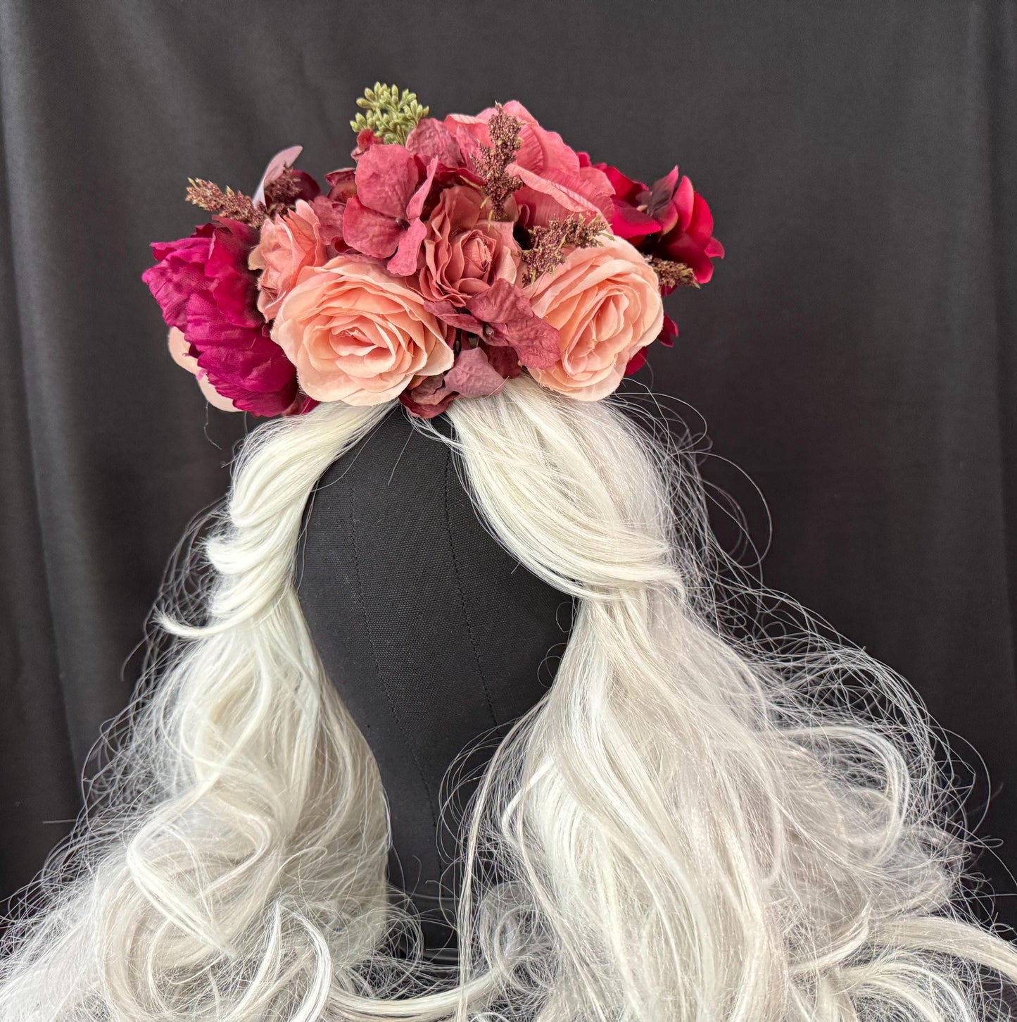 Cherry on Top Floral Halo,Flower Tiara,Flower Crown,Elven Princess Headpiece,Fairy-core,Renaissance Faire,Special Occasion Photoshoot
