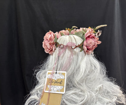 Blushing Glance Floral Headpiece | Flower Tiara, Flower Crown, Elven Princess Headpiece, Fairy-core, Ren Faire, Special Occasion Photoshoot