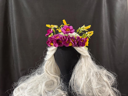 Summer Flower Field Floral Garland | Flower Tiara, Flower Crown, Elven Princess Headpiece, Fairy-core, Ren Faire, Special Photoshoot