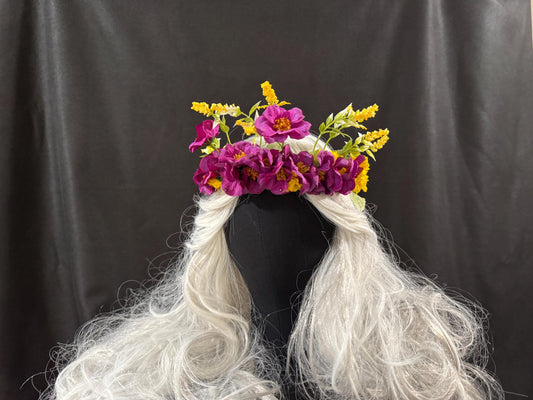 Summer Flower Field Floral Garland,Flower Tiara,Flower Crown,Elven Princess Headpiece,Fairy-core,Renaissance Faire,Special Photoshoot