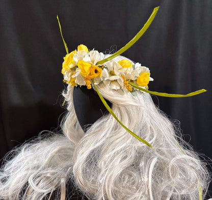 Sunshine Floral Garland | Flower Tiara, Flower Crown, Elven Princess Headpiece, Fairy-core, Ren Faire, Special Occasion Photoshoot