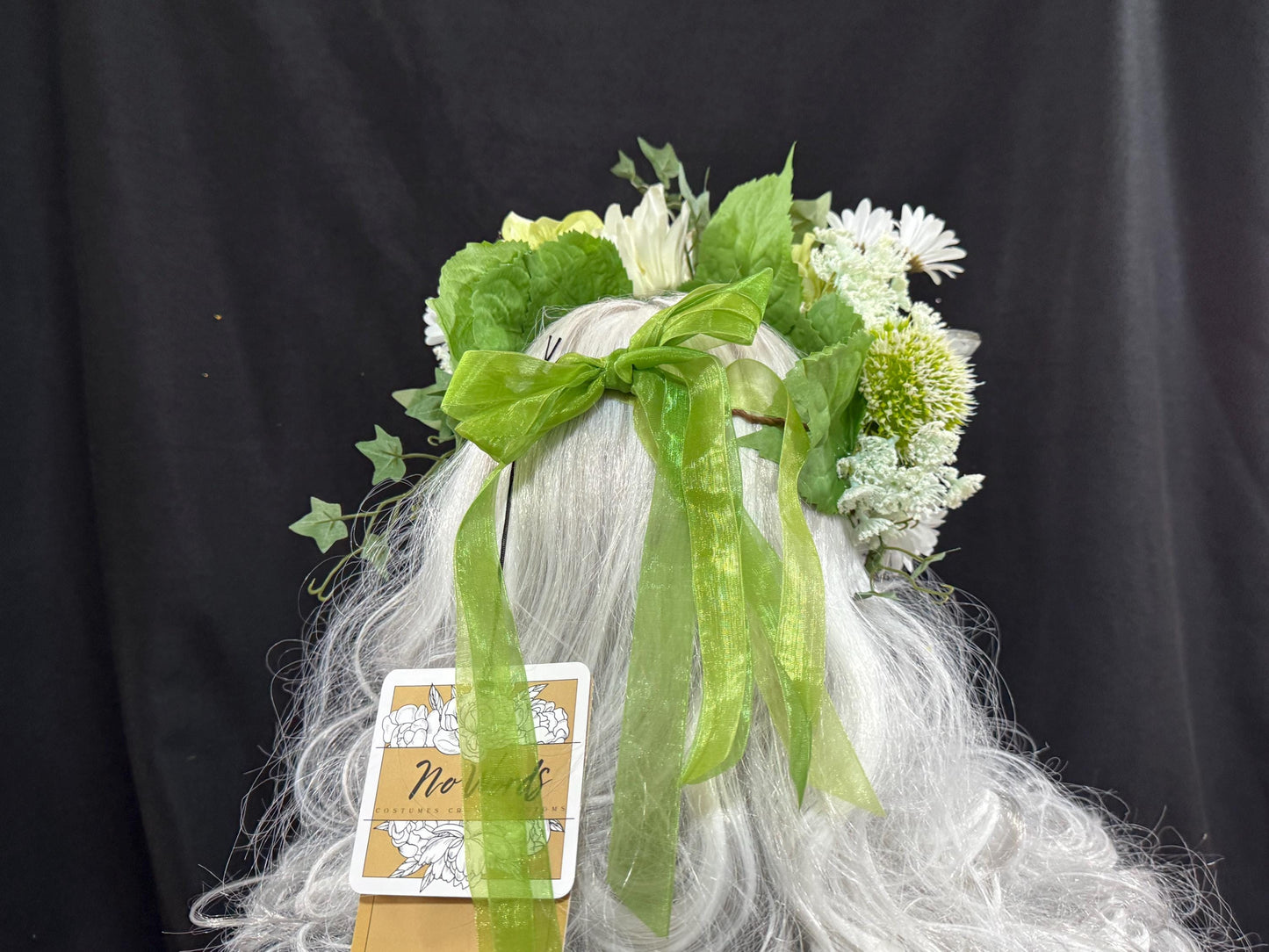 Spring Green Floral Garland,Flower Tiara,Flower Crown,Elven Princess Headpiece,Fairy-core,Renaissance Faire,Special Occasion Photoshoot
