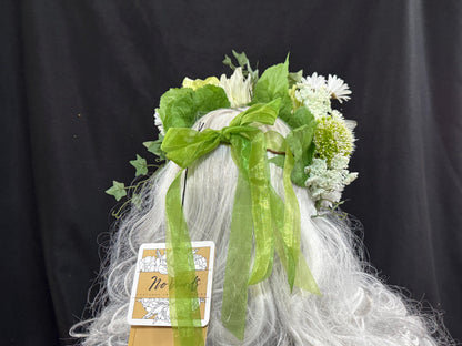 Spring Green Floral Garland | Flower Tiara, Flower Crown, Elven Princess Headpiece, Fairy-core, Ren Faire, Special Occasion Photoshoot