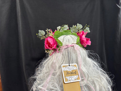 Peony Pink Floral Garland | Flower Tiara, Flower Crown, Elven Princess Headpiece, Fairy-core, Ren Faire, Special Occasion Photoshoot