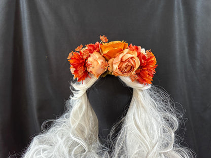 Indian Summer Floral Garland | Flower Tiara, Flower Crown, Elven Princess Headpiece, Fairy-core, Ren Faire, Special Occasion Photoshoot